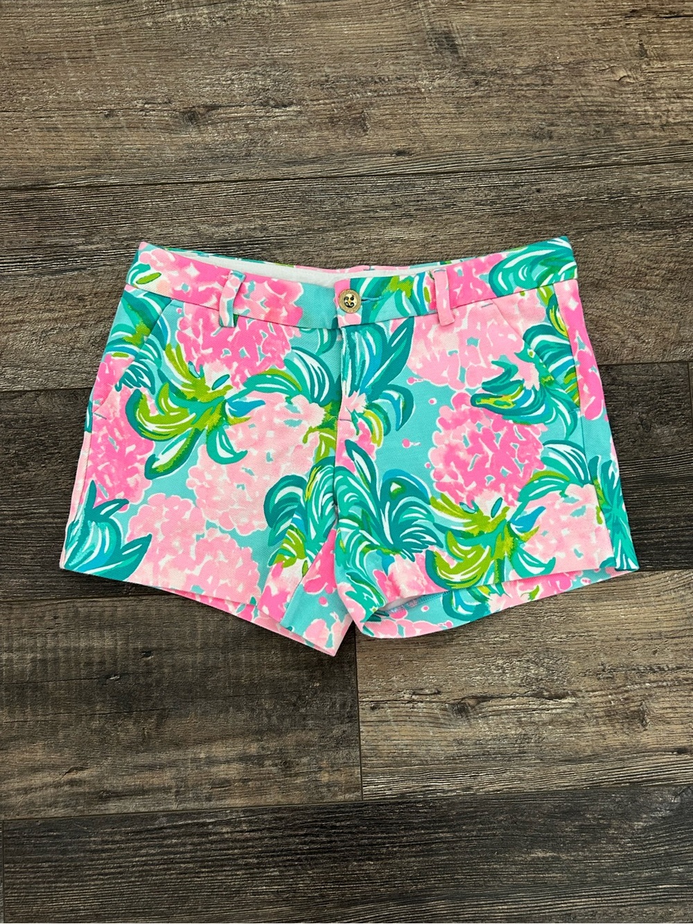 LILLY PULITZER The Callahan Knit Ibiza Pineapple Shake Shorts Summer Womens Sz 2